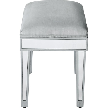 Convenience Concepts Dressing Stool, Antique Silver Paint - 18 x 14 x 18 in. HI2571081